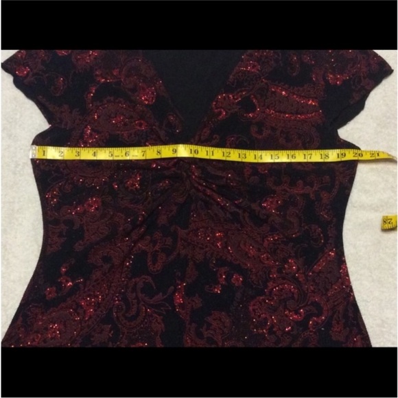 METAPHOR  Black And Red Twist Knot Blouse
With BLING SIZE XL - Picture 10 of 14
